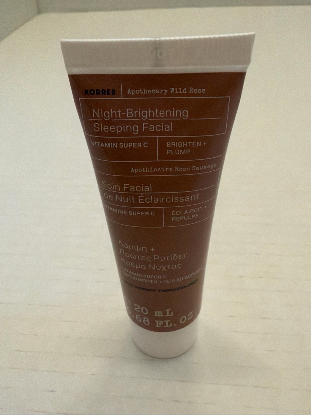 Korres Night-Brightening Sleeping Facial - Brown & White Tube